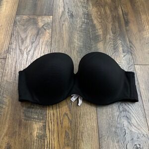 Victorias Secret Body By Victoria Lined Strapless Bra Black 38D